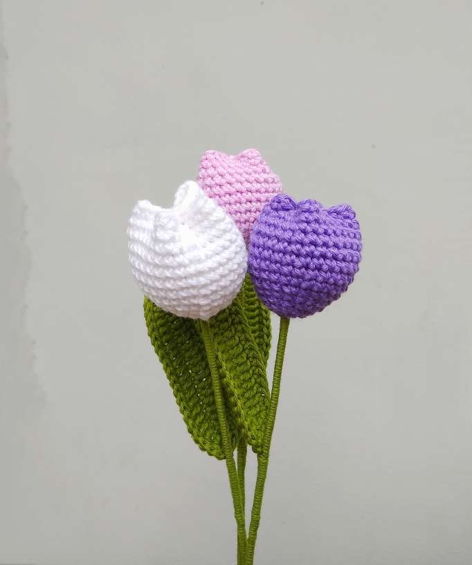 img-20230707-121157 Crochet Tulips (Set of 3) - Image 1