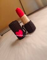 Crochet Lipstick keychain
