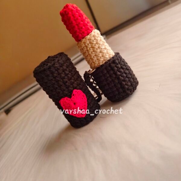 Crochet Lipstick keychain